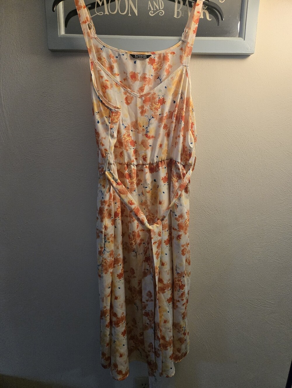 Floral Sleeveless Midi Dress in Orange